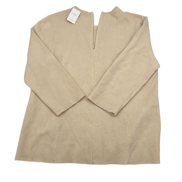 J. Mclaughlin 100% Merino Wool Womens XL Sweater 1/4 Zip 3/4 Sleeve Cream NWT - Picture 3 of 10